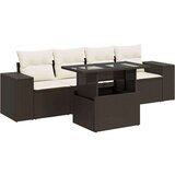 vidaXL 5-dijelni set vrtnih sofa s jastucima poliratan smeđi | shoptok.hr