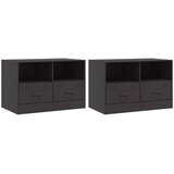 TV ormarići 2 kom crni 67 x 39 x 44 cm čelični | Eponuda.com