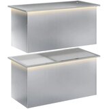  Vrtna posuda za sadnju s LED svjetlom 2 kom. Srebrna - Pocinčani čelik 50 x 100 x 48 cm 2 | shoptok.hr