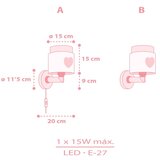 Dalber 76019S - Dečije zidno svetlo BABY DREAMS 1xE27/15W/230V ružičasto | Eponuda.com