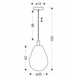  visilica na sajli denso 1xGU10/10W/230V prečnik 30 cm crni hrom | Eponuda.com