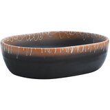 Maison Chic Umivalnik - Kopalna umivalnik Nadpultni črn in oranžen ovalen 47x33x13 cm keramika, (21684998) | Shoptok.si
