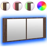  LED kupaonski ormarić s ogledalom smeđa boja hrasta 100x12x45cm | Eponuda.ba