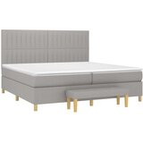  Krevet s oprugama i madracem svjetlosivi 200 x 200cm od tkanine | shoptok.hr