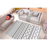 Kayoom RAVNO TKANA PREPROGA Maya 425 Weiß / Schwarz 160/230 cm tkano črna, bela | Shoptok.si