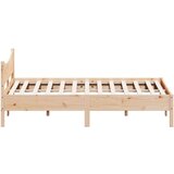 vidaXL Posteljni okvir z vzglavjem 160x200 cm trdna borovina | Shoptok.si