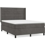  Box spring posteljni z vzmetnico temno siv 140x190 cm žamet, (20790850) | Shoptok.si