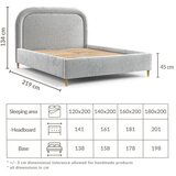 Maison de Rêve Svetlo siva oblazinjena zakonska postelja s prostorom za shranjevanje z letvenim dnom 160x200 cm Mija – | Shoptok.si