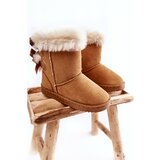 Kesi Children's Insulated Snow Boots With Bows Beige Funky Cene'.'