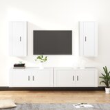 vidaXL Komplet TV omaric 4-delni bel inženirski les | Shoptok.si