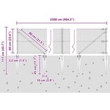 vidaXL Varjena žična ograja z 13 nosilci Spike Siva 0.6x25 m Jeklo | Shoptok.si