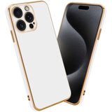 Cadorabo Ohišje, združljivo z Apple iPhone 15 PRO MAX in bleščeča bela - zlata - Zaščitni ovitek iz prožnega silikona TPU in z zaščito kamere, (20859984) Cene