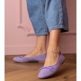 Gemre Purple eco-suede ballet flats with a bow Felina | Shoptok.si