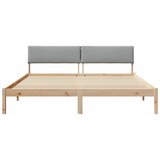  Okvir kreveta s uzglavljem Smeđa i svijetlo siva 200 x 200 cm | Eponuda.com