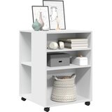  Bočni stolić s kotačima bijeli 55x60x78 cm konstruirano drvo | shoptok.hr