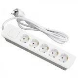 Elit+ petostruka prenosna uticnica sa kvadratnim prekidacem, 3680w 16a 250v, bela, h05vv-f 3g1.5mm?/3m ( EL0443 )