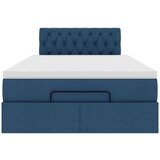  Otomanski okvir kreveta s madraca plavi 120x190 cm od tkanine | shoptok.hr