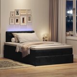  Otomanski krevet madracem i LED crna 120x190 cm baršun | shoptok.hr