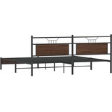 Metalni okvir kreveta bez madraca smeđa boja hrasta 193x201 cm | shoptok.hr