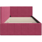 vidaXL Kotna postelja z vzglavjem vinsko rdeča 90 x 190 cm Žamet | Shoptok.si