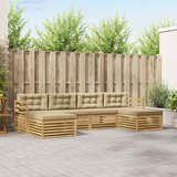  Set vanjskih sofa 6 pcs Bijela i bež 325 x 162,5 x 73 cm | shoptok.hr