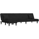  Raztegljiv kavč L oblike črn 255x140x70 cm žamet, (20656024) | Shoptok.si