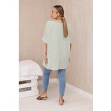 Kesi Włoski Oversized blouse with pendant light mint | shoptok.hr