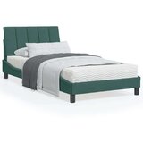 vidaXL Postelja z vzmetnico temno zelena 100x200 cm žamet | Shoptok.si