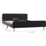 vidaXL Posteljni okvir temno sivo platno 140x200 cm | Shoptok.si