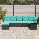  Sjedeća garnitura za vrt 7 kom. Crna poliratan 297,5 x 132,5 x 69 cm | shoptok.hr