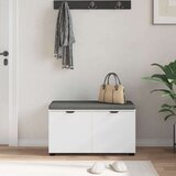  Klupa za hodnik s jastukom s pohranom Bijelo 80 x 38 x 46 cm | shoptok.hr