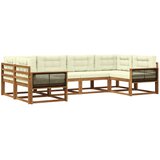 vidaXL Zunanja garnitura za sedenje z blazino 6 pcs Naravna in smetana, (5000282371) | Shoptok.si