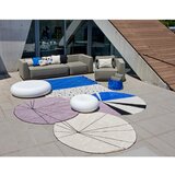 Lorena Canals Okrogla preproga iz bombaža Trace - Natural, Black | Shoptok.si