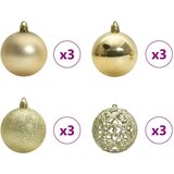 vidaXL Umjetno božićno drvce s rasvjetom i setom kuglica Zelena 210 cm | shoptok.hr