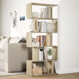 vidaXL Pregrada s knjižno omaro 5-nadstropna sonoma hrast 70x24x161 cm | Shoptok.si