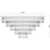  Ondaluce - Kristalno plafonsko svetlo CASTLE 12xG9/7W/230V, prečnik 60 cm, sjajni hrom | Eponuda.com