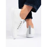 Shelvt Openwork white women's sneakers Cene