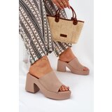 Boto Women's Sandals On Heels And Platform Khaki Omeisa Cene
