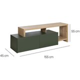Livetastic Tv-element Craft, Zelena, Barva Hrasta | Shoptok.si