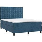  Krevet box spring s madracem LED tamnoplavi 140x200 cm baršun | shoptok.hr