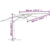  Konzolni suncobran s aluminijskim stupom terakota 400 x 300 cm | shoptok.hr