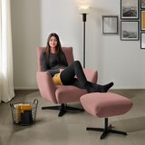 Dieter Knoll FOTELJ, starinsko roza tekstil | Shoptok.si