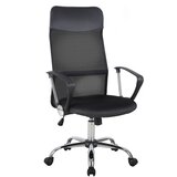 HOMCOM Ergonomski vrtljivi pisarniški stol s koleščki, nastavljivo višino in mrežastim naslonom, 63x65x109-119cm, črn, (20727986) Cene