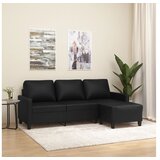vidaXL Trosjed s tabureom crni 180 cm od umjetne kože Cijene