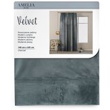 Restilo Siva žametna zavesa AmeliaHome Velvety, 245 x 140 cm | Shoptok.si