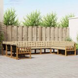  Set vanjskih sofa 9 kom. Prirodna i bež Smeđa 404 x 247,5 x 73 cm | shoptok.hr
