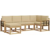  Set vanjskih sofa 6 kom. Bijela i bež Poliester | shoptok.hr