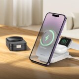Borofone BQ38 Sharp 3-u-1 bežični punjač od 15 W crne boje | shoptok.hr
