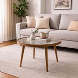 Hanah home klub sto Polen 80, 80 cm, orah / sivi / mermer | Eponuda.com