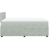 vidaXL Box spring postelja z vzmetnico svetlo siva 120x190 cm žamet | Shoptok.si